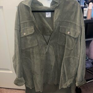 Aerie Olive Green Button-Up Top